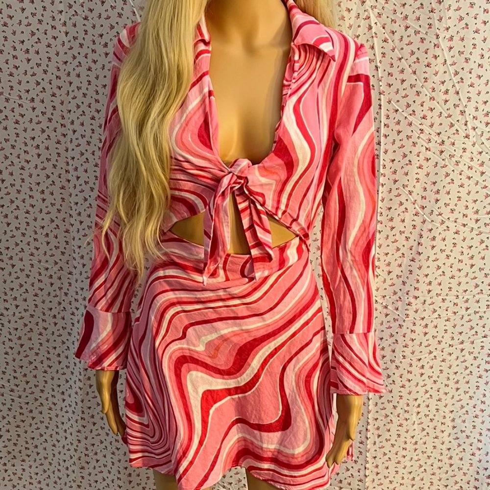 Pink Linen Mini Dress